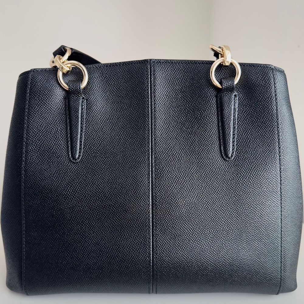 NWOT Coach Minetta Crossbody Satchel Crossgrain Leather Ebony Black Noir Gold - Picture 3 of 10